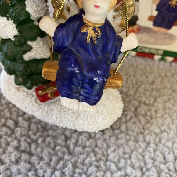 3 World Bazaars Holiday Collection Figurines Swinging Angel Cherub Holiday Tree - Picture 5 of 15
